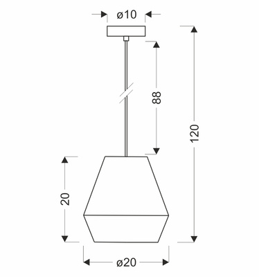 Lampa wisząca Etnos z kloszem pojedyncza metalowa z tkaniny do salonu