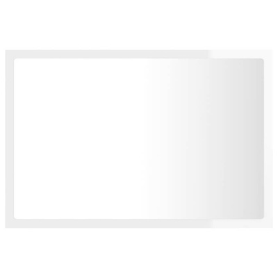 vidaXL Lustro łazienkowe LED, wysoki połysk, białe, 60x8,5x37cm, akryl