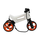 FWRider Super Sport 515753 Kolor: White / Biały z pomarańczowymi felgami Rowerek biegowy Jeździk 2w1 Ciche koła + Pasek do noszenia dla Rodzica