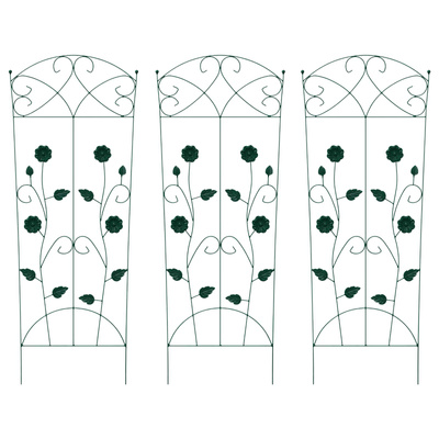 Ogrodzenie Ogrodowe 3 pcs Zielony 110,5 x 42,5 cm Stal