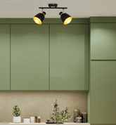 Aleksandria lampa sufitowa listwa 2x40w klosz czarny+złoty