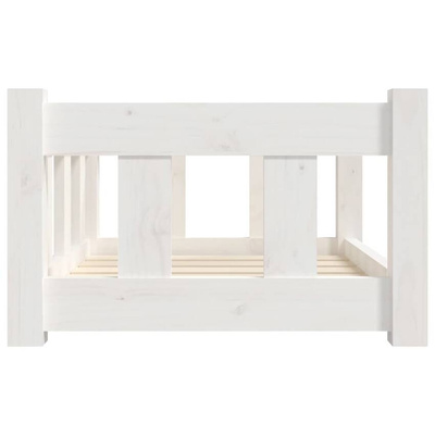 Legowisko dla psa, białe, 55,5x45,5x28 cm, lite drewno sosnowe vidaXL