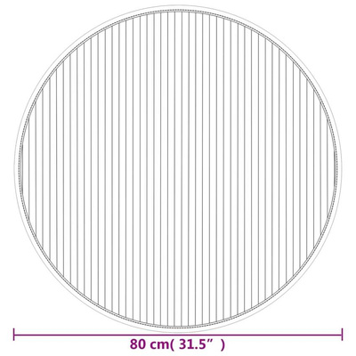 vidaXL Dywan okrągły, jasny naturalny, 80 cm, bambusowy