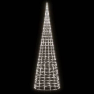 vidaXL Choinka z lampek, na maszt, 3000 zimnych białych LED, 800 cm