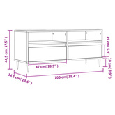 vidaXL Szafka pod TV, wysoki połysk, biała, 100x34,5x44,5 cm