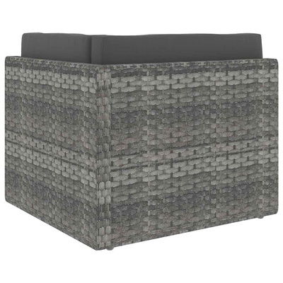 Modułowe siedzisko narożne, rattan PE, szare
