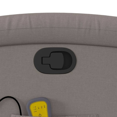 vidaXL Podnoszony fotel masujący, rozkładany, kolor taupe, tkanina