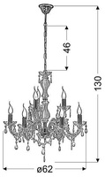 Lampa sufitowa wisząca złota kryształowa LED 