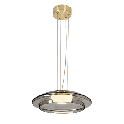 Lampa wisząca Ombre 34 szklana nad stół do salonu z kloszem dymionym