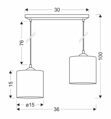 Legno lampa wisząca 2x40w e27 Abażur orzechowy