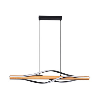 P230857003 BAEZ LAMPA WISZĄCA CZARNA+DREWNO/BLACK+WOOD