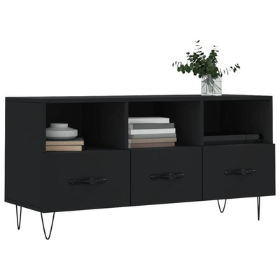 vidaXL Szafka pod TV, czarna, 102x36x50 cm, materiał drewnopochodny model standard