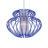 Lampa wisząca Imperia niebieska pojedyncza do jadalni nad stół E27