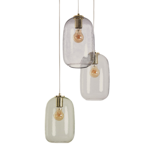 Lampa Wiszącza 3 szkalne tuby E27 Abruzzo Claro