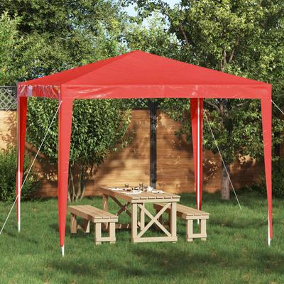 Namiot Imprezowy 250 x 250 x 240 cm czerwony PE i stal