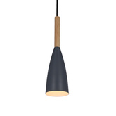 Lampa wisząca szara + drewno Trosa Ledea 50101266