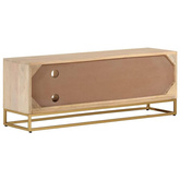 vidaXL Szafka pod TV, 110x30x40 cm, lite drewno mango i żelazo