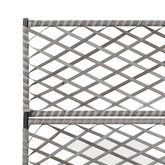 Donica z kratką i 3 wkładami, 83x30x130 cm, polirattan, szara