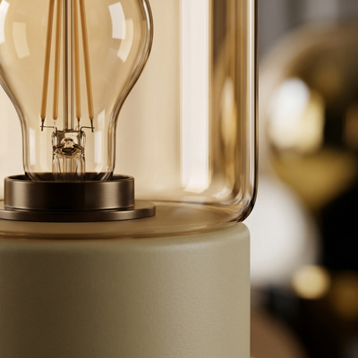 Nowoczesna lampa stołowa, beż - bursztyn K-5985 z serii VERA