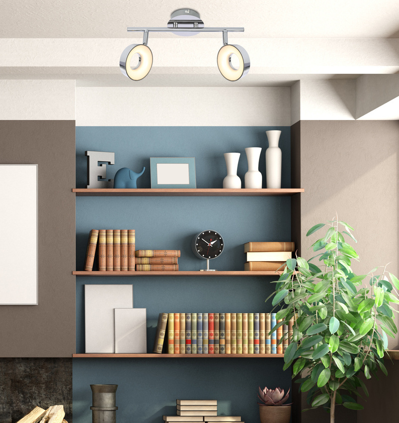 Lampa sufitowa Isla spot regulowana 2-punktowa LED do kuchni metalowa