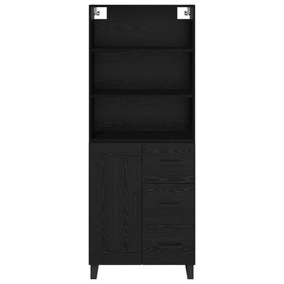 Highboard 2 szt. Czarny Dąb 69,5 x 34 x 180 cm