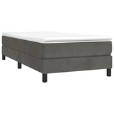 Łóżko kontynentalne, ciemnoszara, 80x200 cm, aksamitna