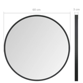 vidaXL Lustro ścienne, czarne, 60 cm