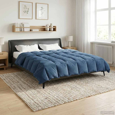 Kołdra na cały rok Ciemnoniebieski 200 x 220 cm Mikrofibra