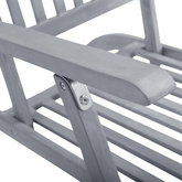 vidaXL Leżak tarasowy z podnóżkiem i poduszką, lite drewno akacjowe