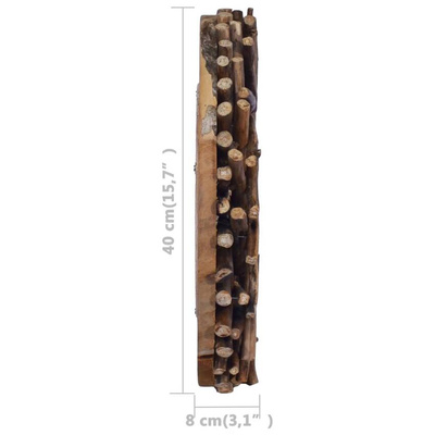 vidaXL Lustro ścienne, 40 cm, drewno tekowe, okrągłe