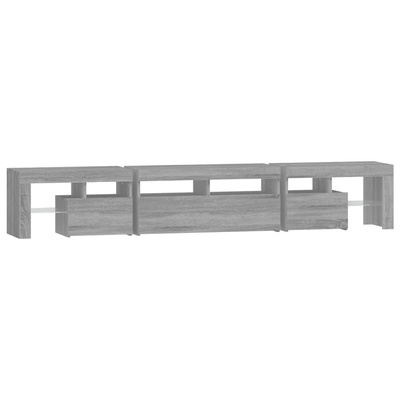 vidaXL Szafka pod TV z oświetleniem LED szary dąb sonoma 230x36,5x40cm