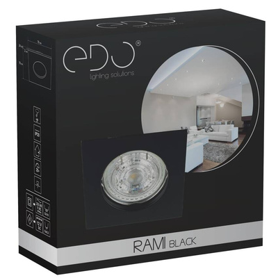 Punktowa oprawa sufitowa wpuszczana RAMI Black IP20 kwadratowa czarna EDO777317 EDO Solutions