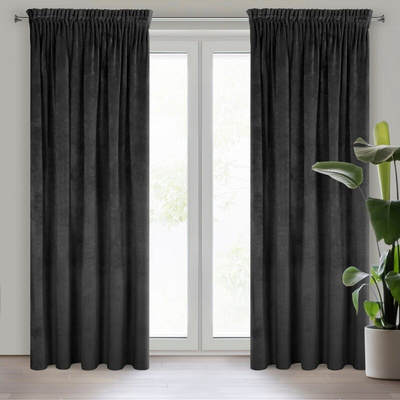 Zasłona Villa czarna 140x270