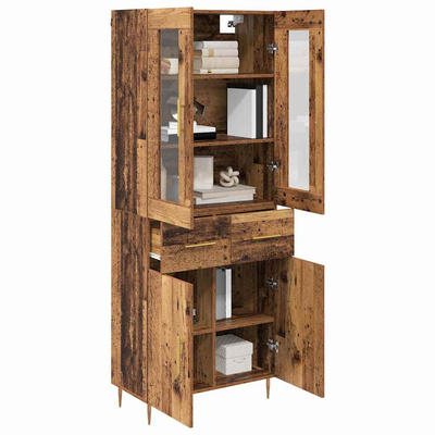 Highboard 2 szt. Stare drewno 69,5 x 34 x 180 cm