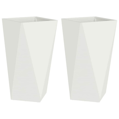 Donica 2 pcs Biały 40 x 40 x 75 cm Stal