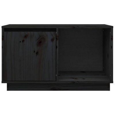 vidaXL Szafka pod TV, czarna, 74x35x44 cm, lite drewno sosnowe