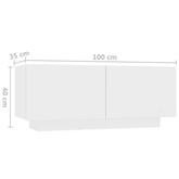 vidaXL Szafka pod TV, biała, 100x35x40 cm, materiał drewnopochodny model standard