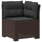 5-osobowa sofa ogrodowa z poduszkami w stylu rattanowym PP