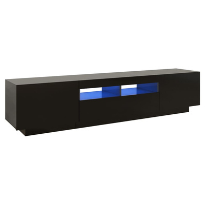 Szafka pod TV z oświetleniem LED, czarna, 180x35x40 cm vidaXL