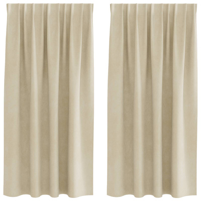 Zasłony zaciemniające 2 pcs Kremowy 140 x 175 cm Aksamit
