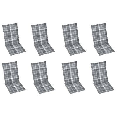 vidaXL Składane krzesła ogrodowe z poduszkami, 8 szt., drewno akacjowe