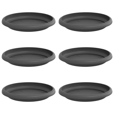 Okrągły Talerzyk Kwiatowy 6 pcs Czarny ? 15,5 x 2 cm