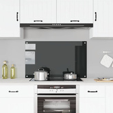 Panel ochronny do kuchni, czarny, 100x60 cm, szkło hartowane