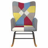 vidaXL Fotel bujany, patchwork, tapicerowany tkaniną