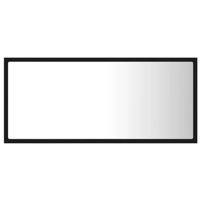 vidaXL Lustro łazienkowe z LED, czarne, 90x8,5x37 cm, akryl