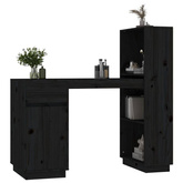 vidaXL Biurko, czarne, 110x53x117 cm, lite drewno sosnowe
