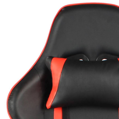 vidaXL Obrotowy fotel gamingowy z podnóżkiem, czerwony, PVC