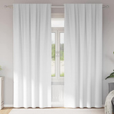 Firany blackout z kółkami 2 pcs Czysta Biała 225 x 140 cm