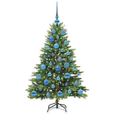 Sztuczna choinka z 150 diodami LED Zielony 120 cm PE i PVC