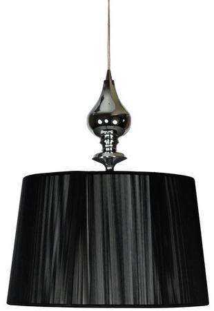 Lampa wisząca z abażurem Gillenia nowoczesna czarna do salonu